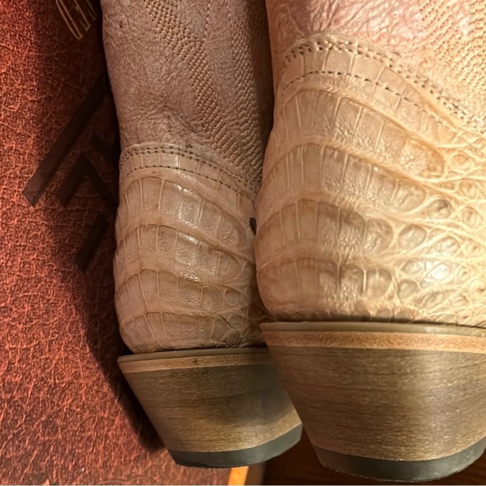 Corral Caiman Leather Western Boots in Light Pink Blush SIZE 8 - Picture 6 of 7